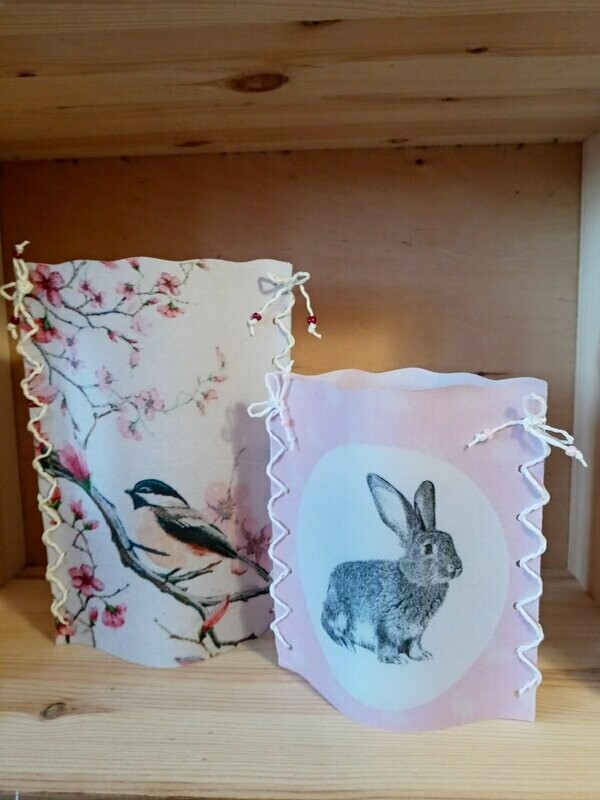 Windlicht Papier Hase
