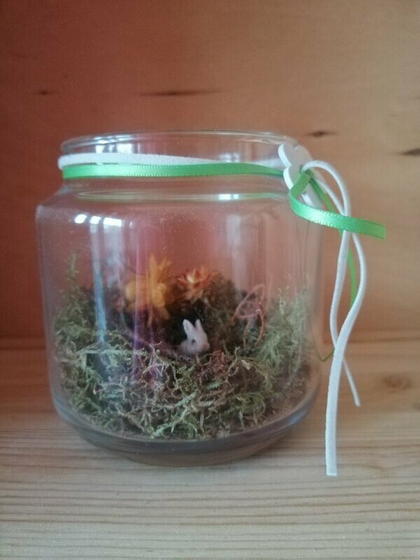 Hase im Glas Mini-Hase handbemalt