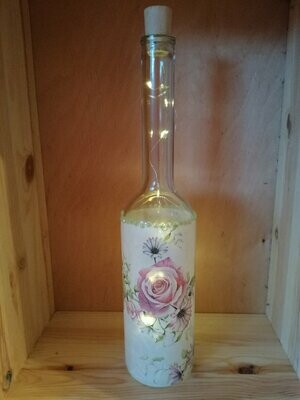 Flasche sommerlichen Style mit Lichterkette
Rosenmotiv