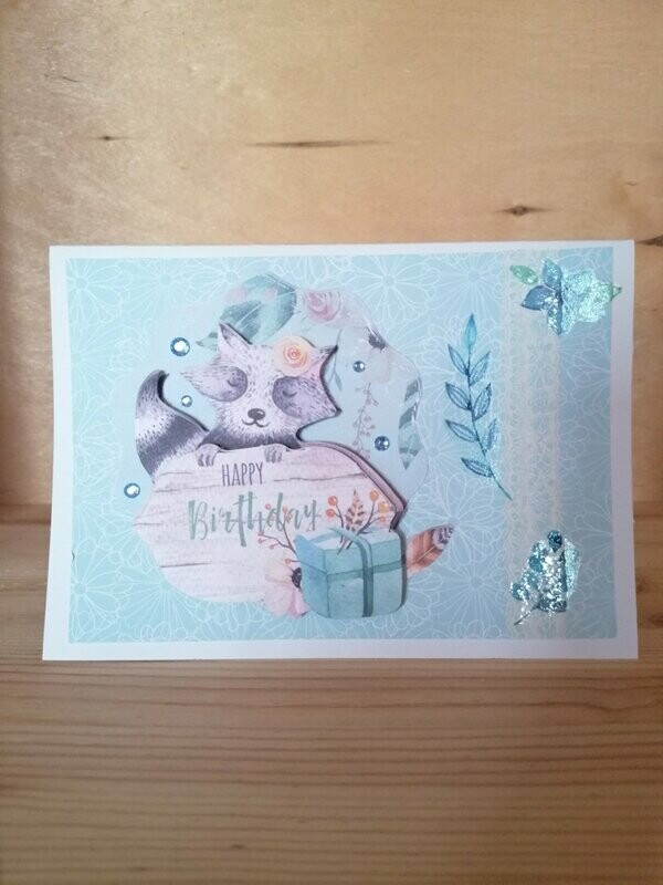Grußkarte/Geburtstag Waschbär