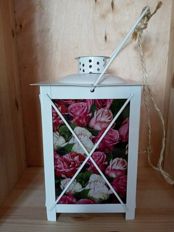 Laterne-Metall-weis im Rosen- Style