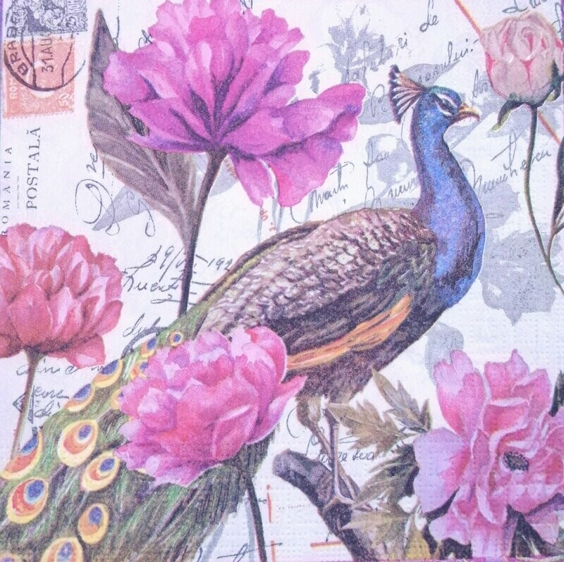 Serviette Pfau bunt
nur für Sonderanfertigung/Windlicht-laminiert