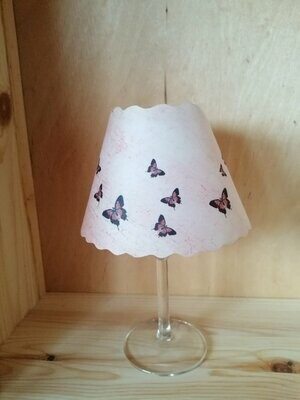 Windlicht Papier rund für Weißweinglas
rosa/Schmetterlinge