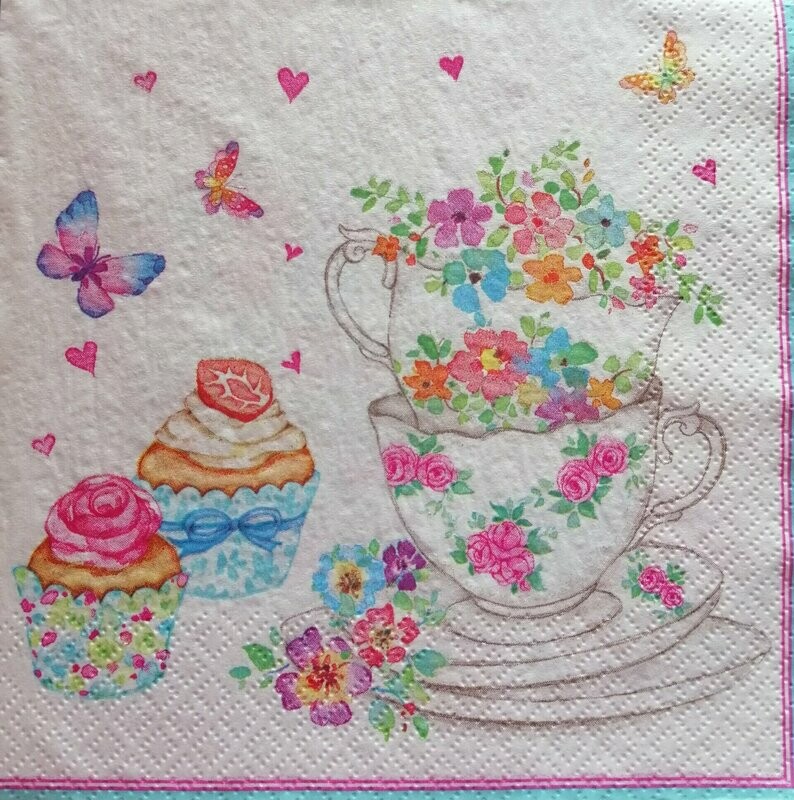 Serviette Muffins u. Tasse
nur für Sonderanfertigung/Windlicht-laminiert