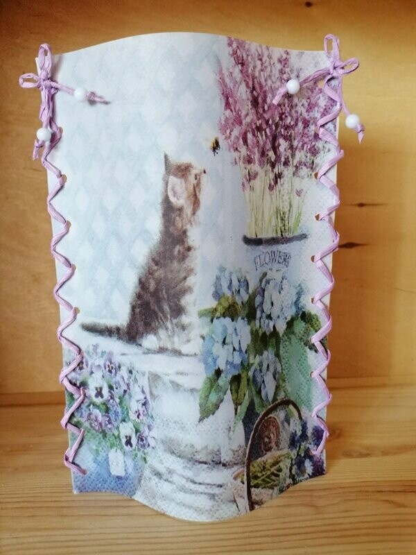 Windlicht-Papier
Katze mit Flieder