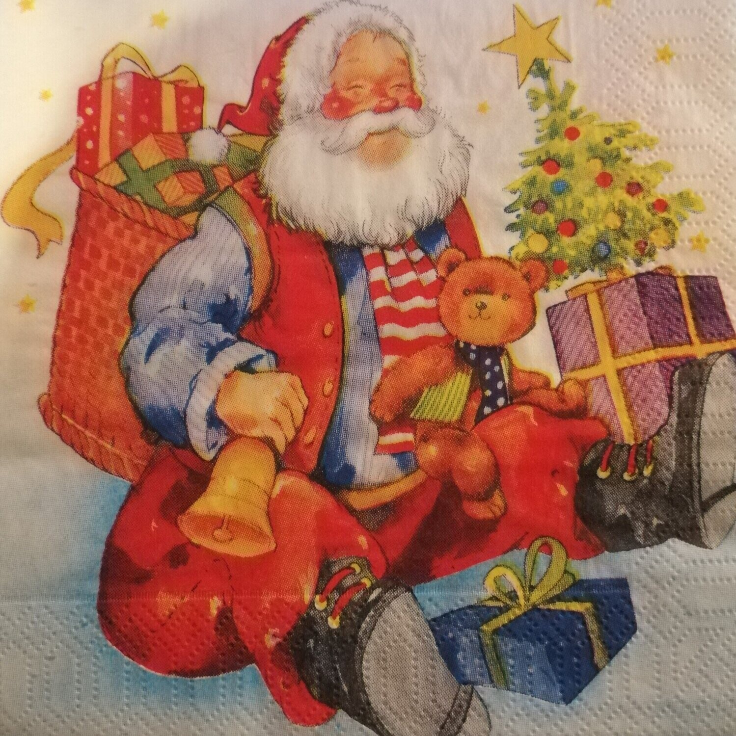 Serviette Weihnachtsmann sitzend
nur für Sonderanfertigung/Windlicht-laminiert