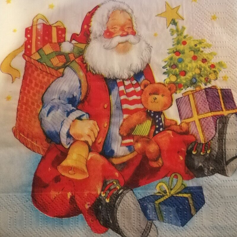 Serviette Weihnachtsmann sitzend
nur für Sonderanfertigung/Windlicht-laminiert