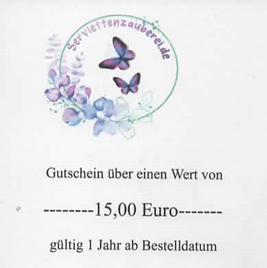 Gutschein im Wert von 15,00 Euro