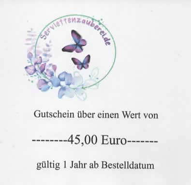 Gutschein im Wert von 45,00 Euro