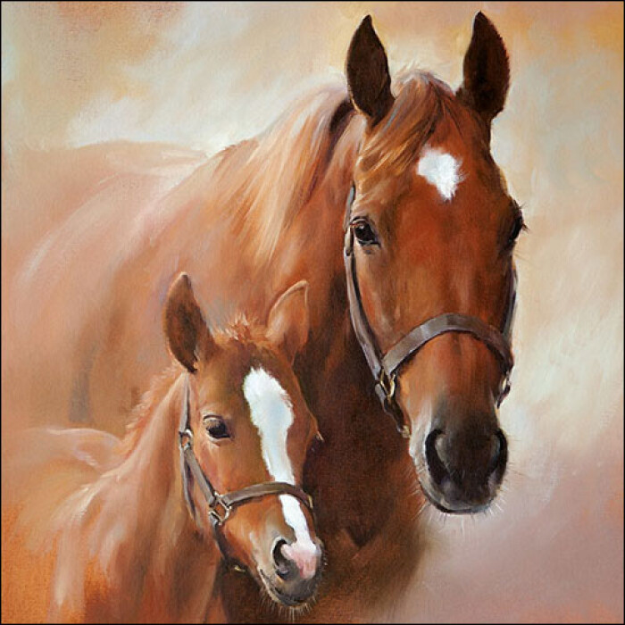 Serviette 33 x 33cm Horse with Foal FSC Mix 
(5 Stück)