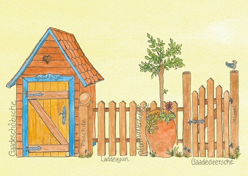 Postkarte: "Am Laddezaun"