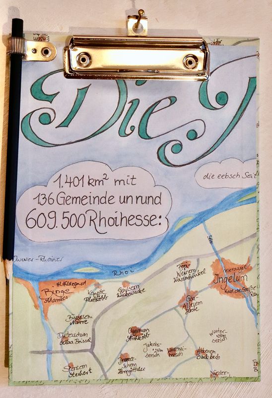 Klemmbrett für A5 mit Wandaufhängung Klemmbrett für A5 mit Wandaufhängung "Die Rhoihesse"