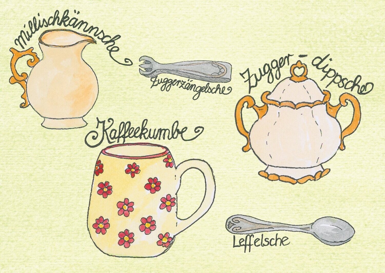 Postkarte: Postkarte: "Kaffee trinkge"