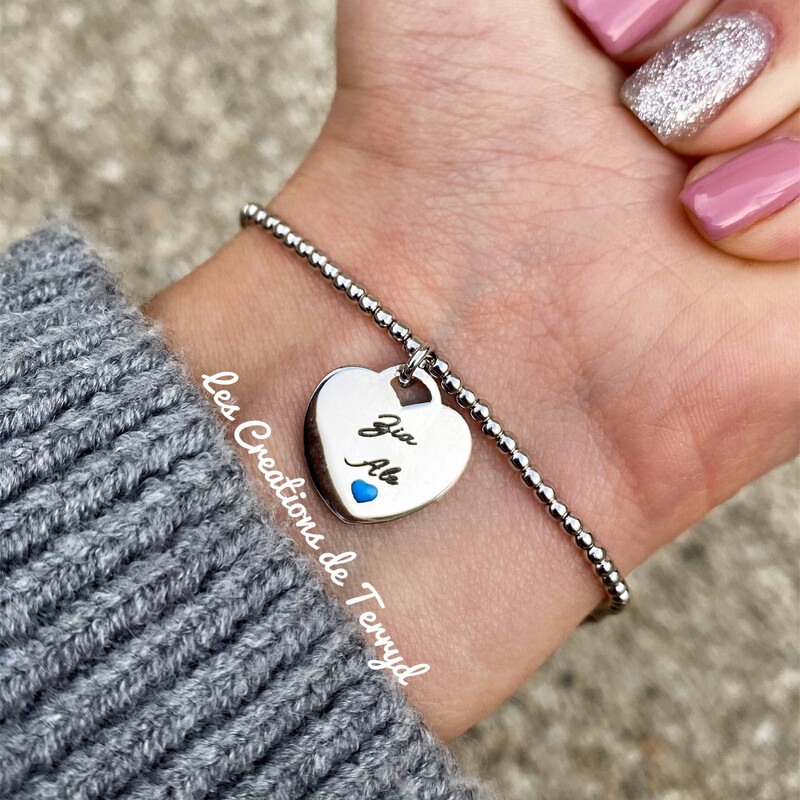 Bracciale con ciondolo cuore personalizzato