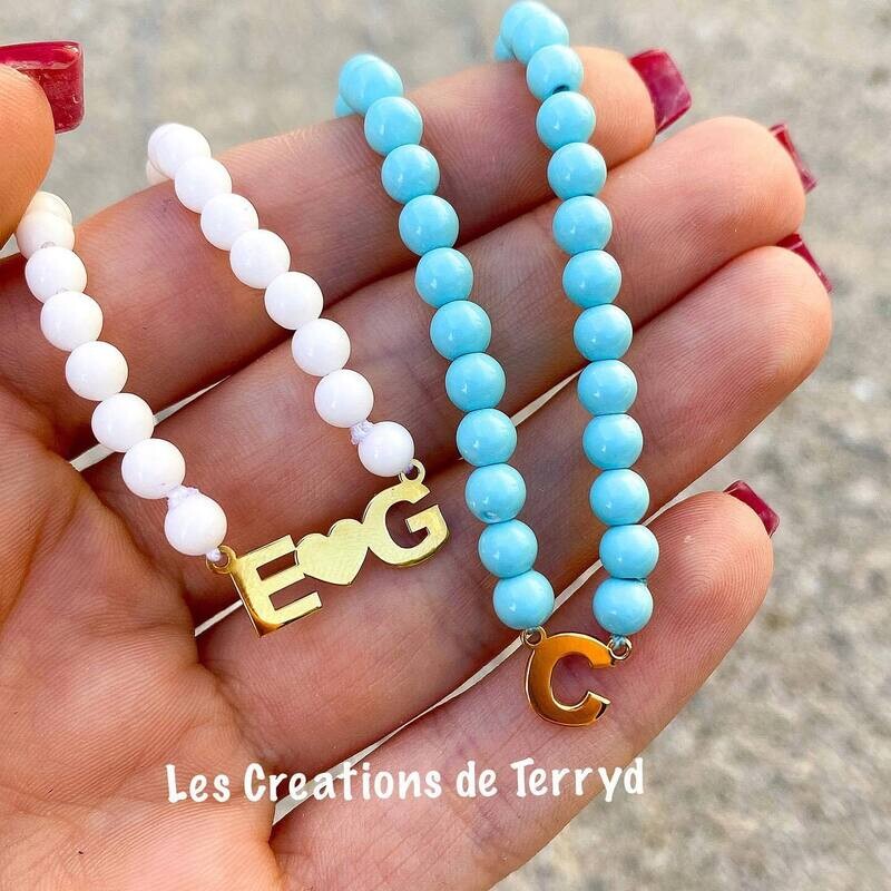 Collana nome con perline in pasta di corallo