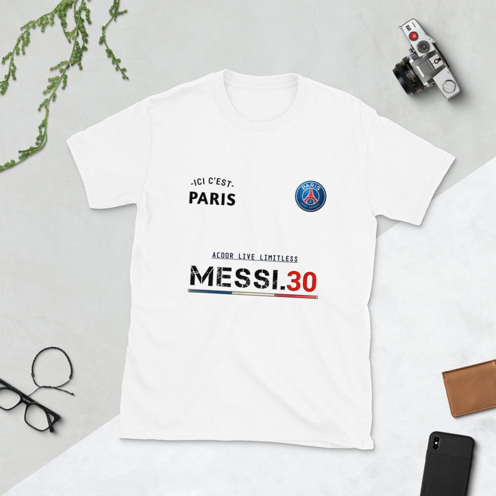 t-shirt ici c&#39;est Paris Messi 30 trading psg 2021 Short-Sleeve Unisex T-Shirt