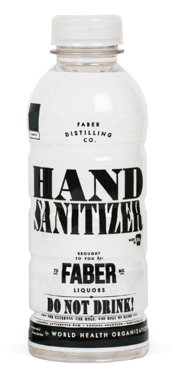 Faber Distilling Liquors Hand Sanitizer 2 Pack DO NOT DRINK
