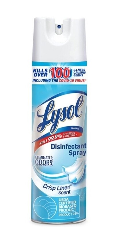 Lysol Disinfectant Spray Crisp Linen Scent 19 OZ