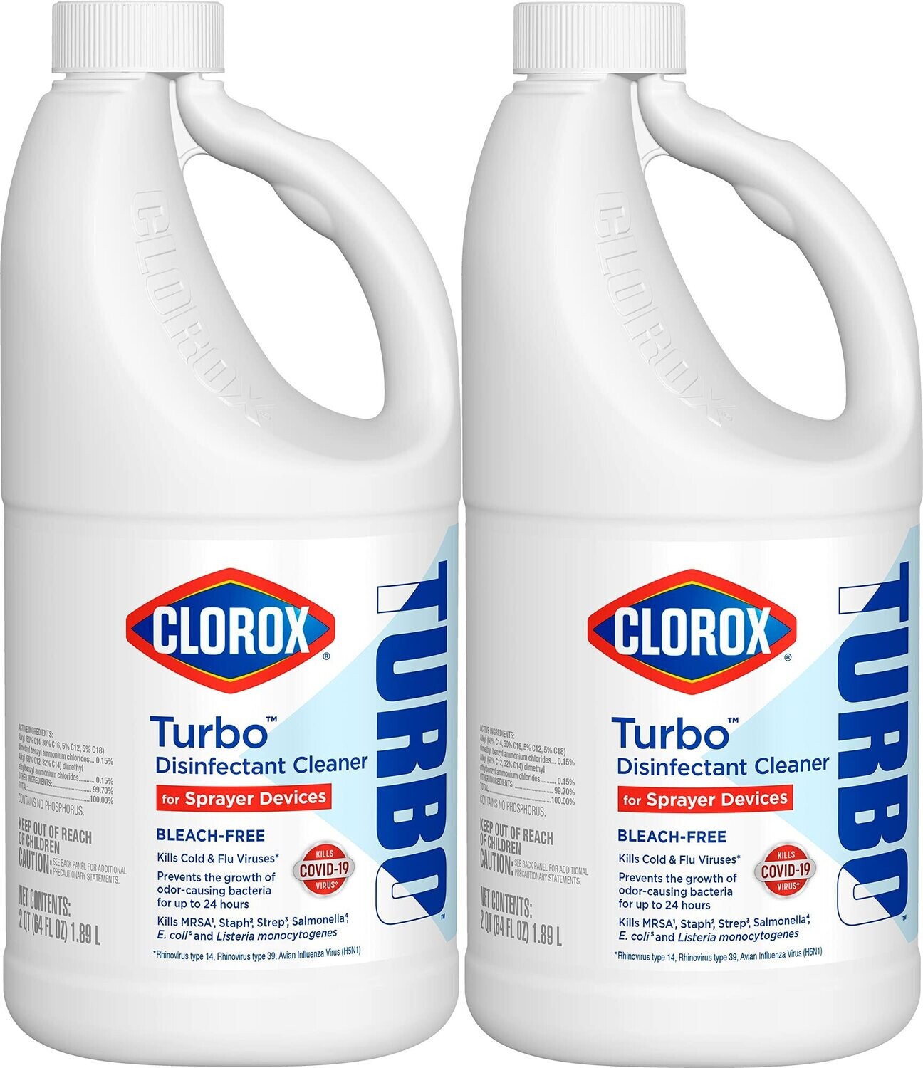 Clorox Turbo Disinfectant Cleaner for Sprayer Devices Bleach Free 2 pk