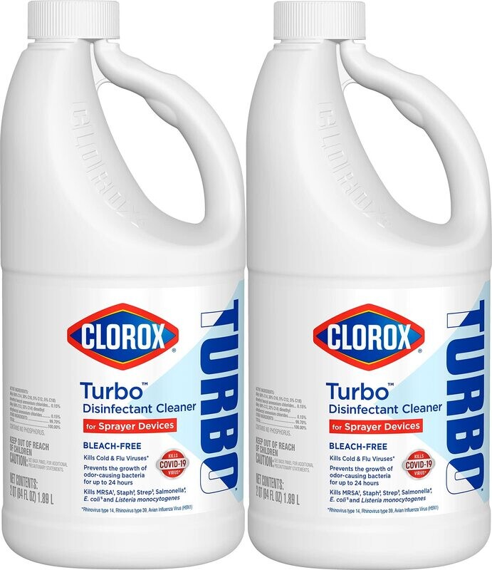 Clorox Turbo Disinfectant Cleaner for Sprayer Devices Bleach Free 2 pk