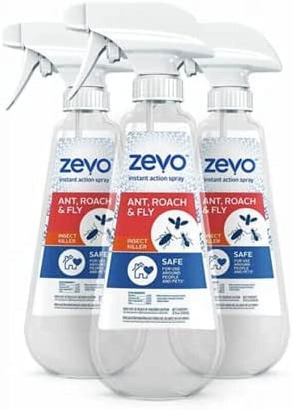 Zevo Instant Action for Ant, Roach &amp; Fly Multi-Insect Trigger Spray (12 oz) | Indoor Outdoor Use 3 PK