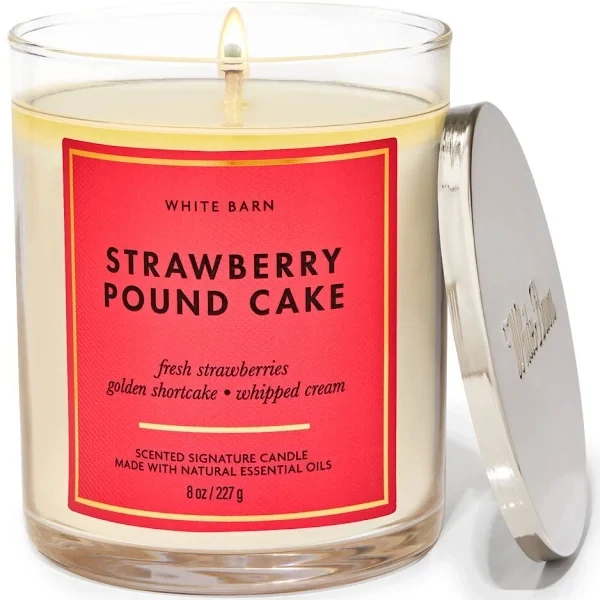 Strawberry Pound Cake Signature Single Wick Candle Bath &amp; Body Works 1 PK