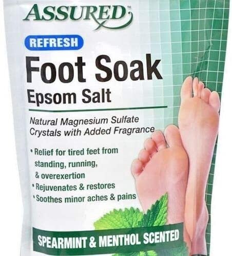 Assured Refresh Foot Soak Epsom Salt Spearmint &amp; Menthol Scent 16oz