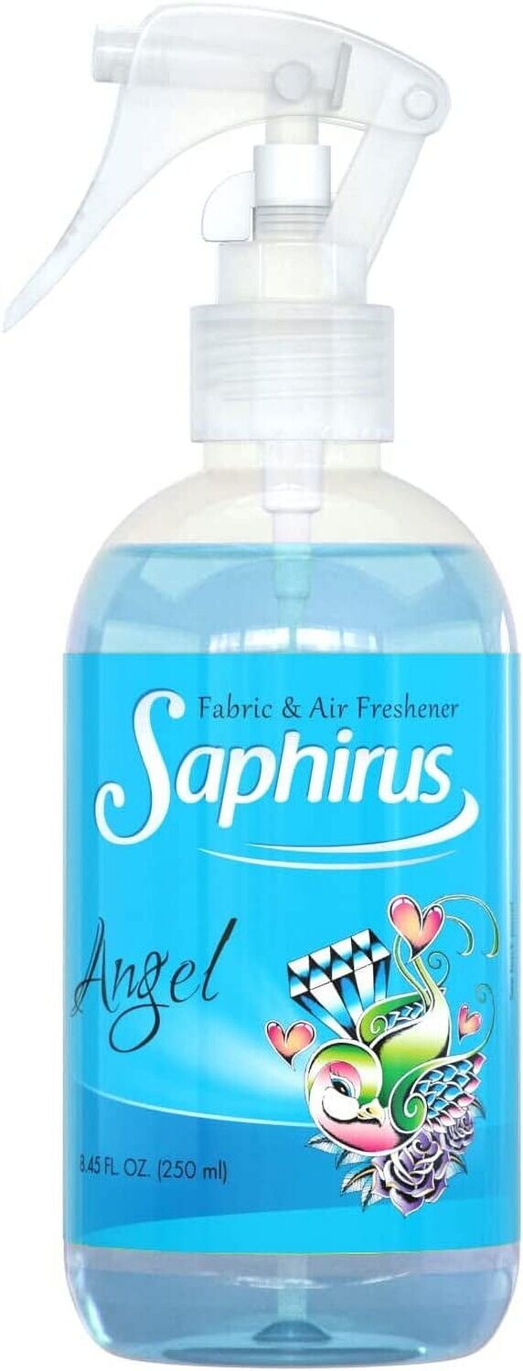 Saphirus Fabric and Air Freshener, great fragrance and essentials for Home, Office, Closet, Bathroom and any room, Odor Eliminator, Angel- 8.45 FL.OZ