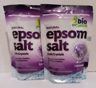 Bio Power Natural Epsom Salt Bath Crystals  Magnesium Sulfate LAVENDER 16 fl oz each 2 Pack