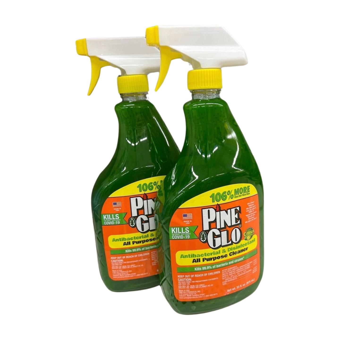 Pine-Glo. Antibacterial &amp; Disinfectant All Purpose Cleaner. 106% more. NET WT 33 FL OZ (PK OF 2)