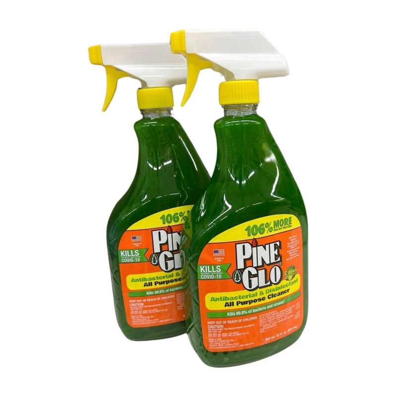 Pine-Glo. Antibacterial &amp; Disinfectant All Purpose Cleaner. 106% more. NET WT 33 FL OZ (PK OF 2)