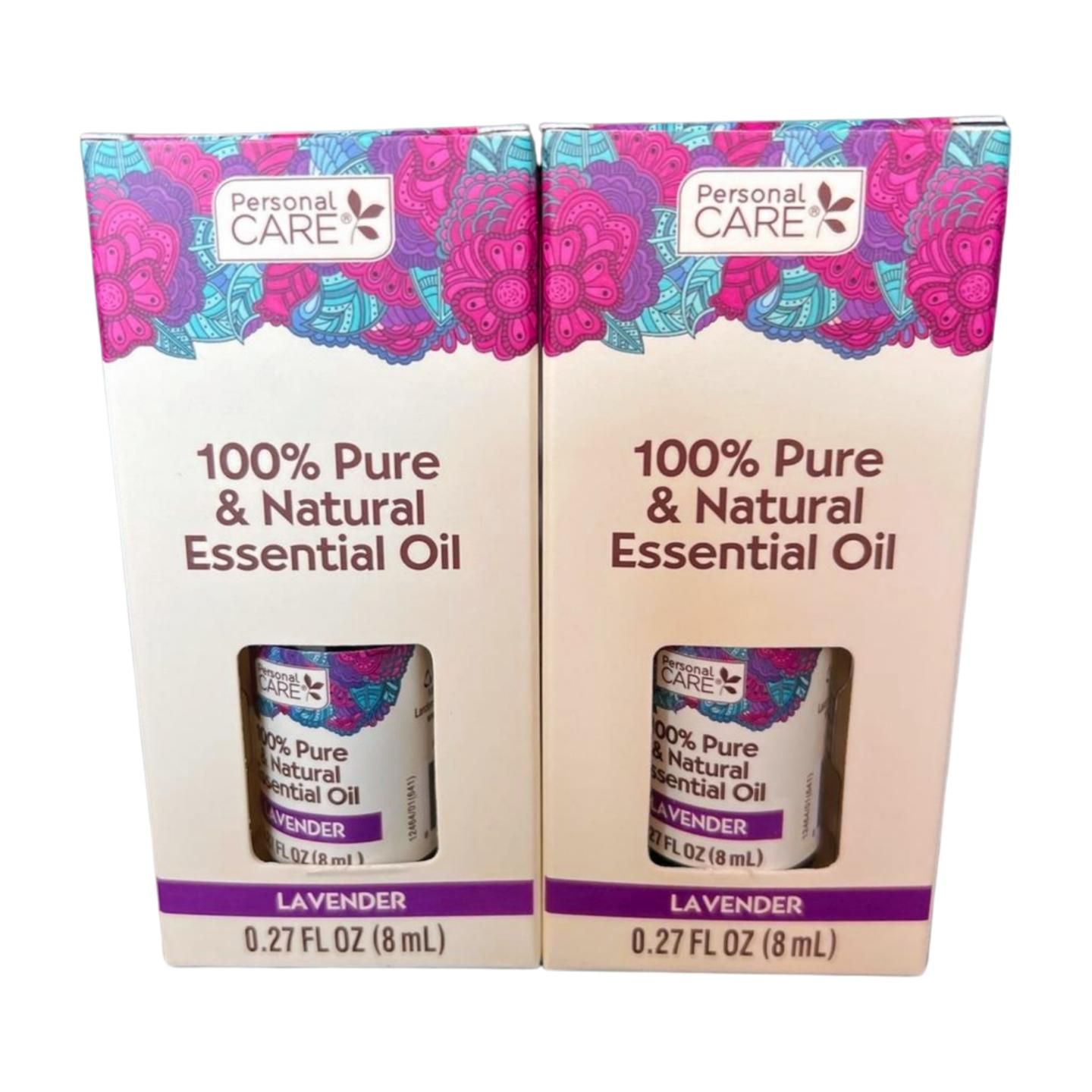 Personal Care Lavender 100% Pure &amp; Natural Essential Oil PK of 2 (8ml)
