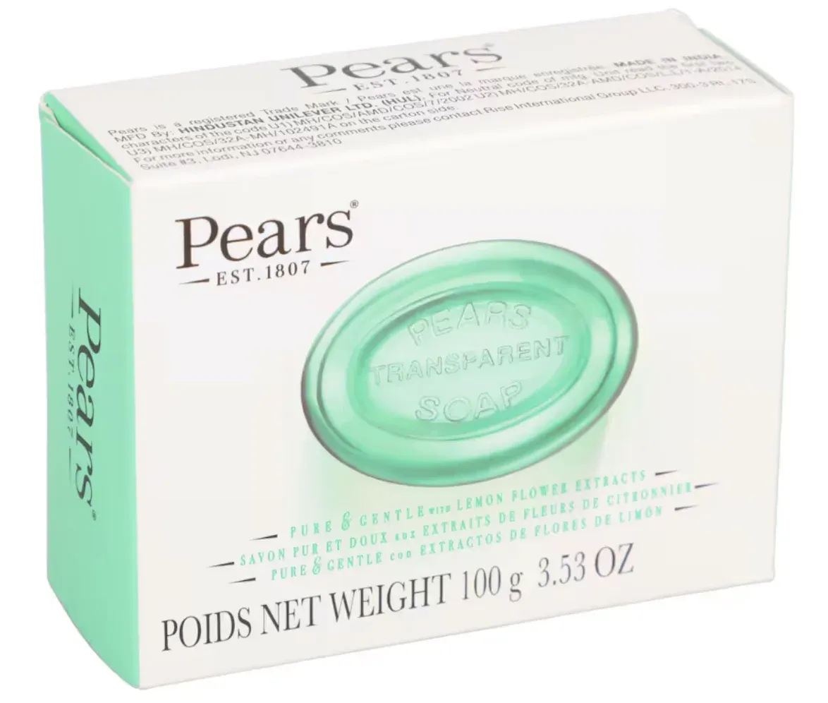 Pears Oil Clear Soap with Lemon Flower Extract Soap Bar, 3.53 oz.  3 Pack