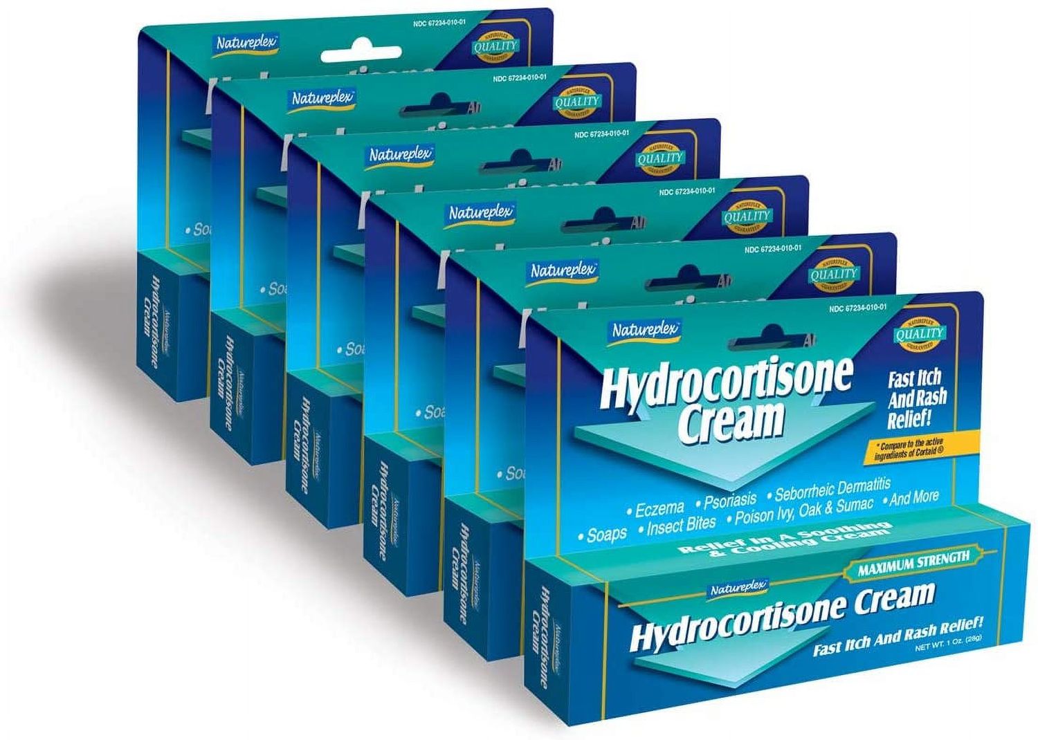 Natureplex Hydrocortisone Cream Fast Itch and Rash Relief Maximum Strength 1%  6 Pack