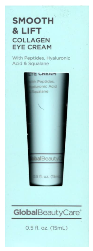 Global Beauty Care Smooth &amp; Lift Collagen Eye Cream with Peptides, Hyaluronic Acid &amp; Squalane 0.5fl oz