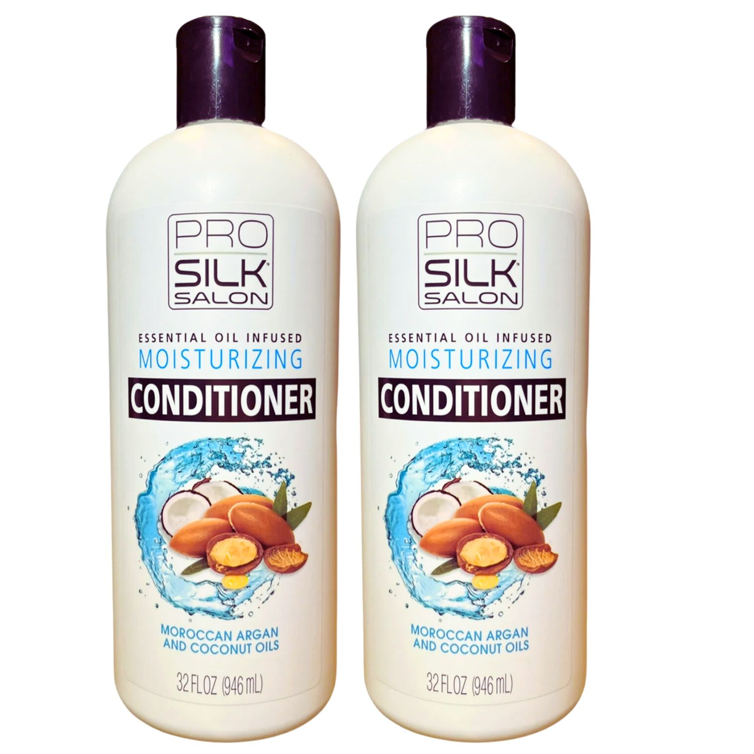 Pro Silk Salon Conditioner Moroccan Argan And Coconut Oils 32 oz 2 Pcs per Pack