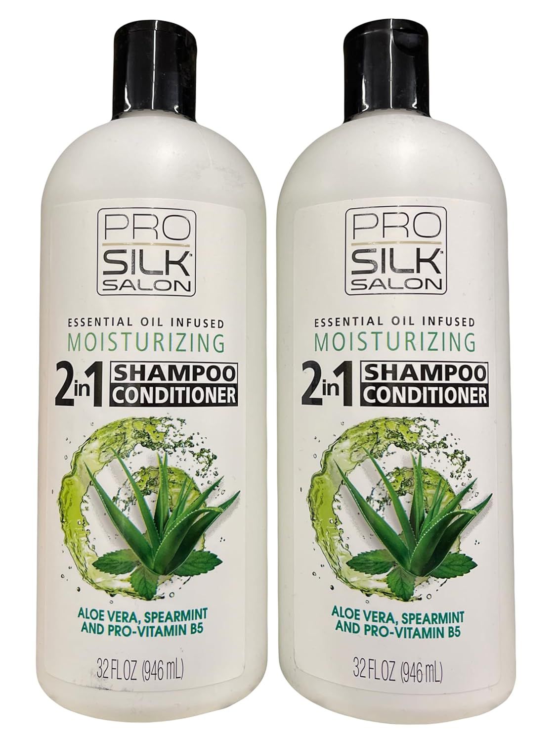 Pro Silk 2 In 1 Shampoo &amp; Conditioner/Moisturizing/Aloe Vera, Spearmint and Pro Vitamin B5 / 32 Oz