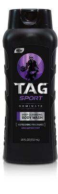 TAG Sport Dominate Deep Cleansing Body Wash 18 Oz 532ml 2 PACK