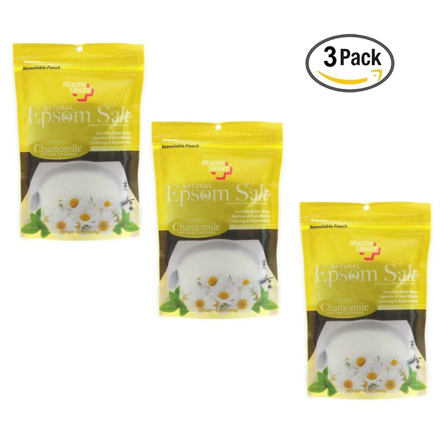 Health Smart Natural Epsom Salt Chamomile With Green Tea Extracts (Pack Of 3)