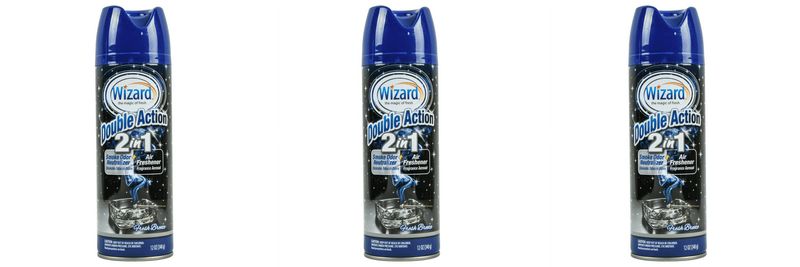 Wizard Double Action 2 in 1 Smoke Odor Neutralizer + Air Freshener, 12 OZ (3 Pack)