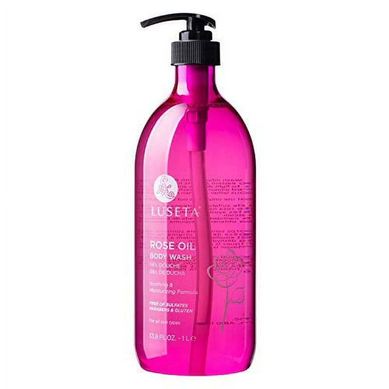 Luseta Rose Oil Body Wash Ultra Hydrating Shower Gel for Nourishing Essential Body Care Sulfate &amp; Paraben Free 33.8oz