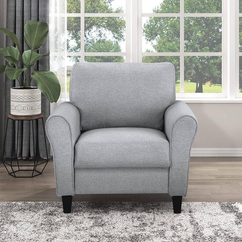 Lexicon Eloise Living Room Chair Dark Gray With Black Legs