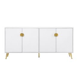 Dining Storage Cabinet White TV Cabinet Buffet Sideboard Console Table - WHITE