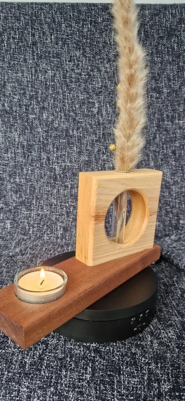 Mahogany & Ash Tealight / Bud Vase