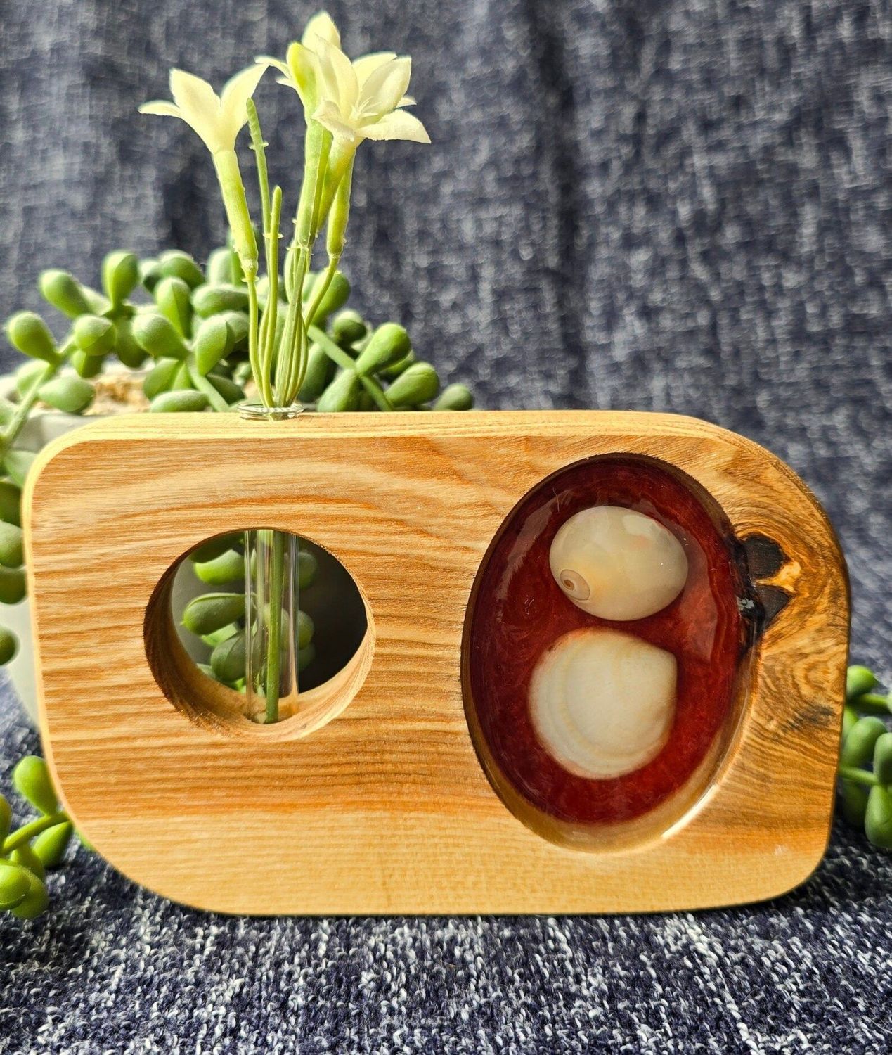 Single Stem Resin Bud Shell Vase