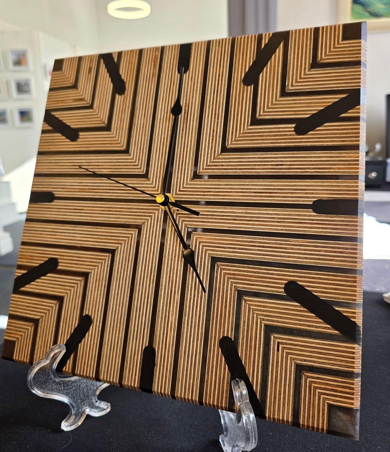 Modern Ply and Resin Wall Clock