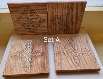 Beautiful Celtic Oak Coaster Sets