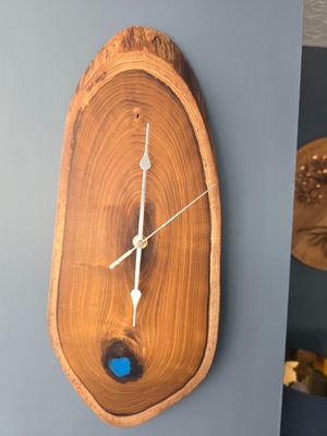 Stunning Walnut and Resin Wall Clock
