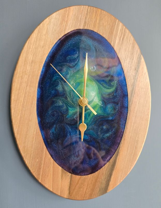 Stunning European Walnut Oval Wall Clock