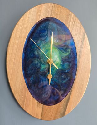 Stunning European Walnut Oval Wall Clock